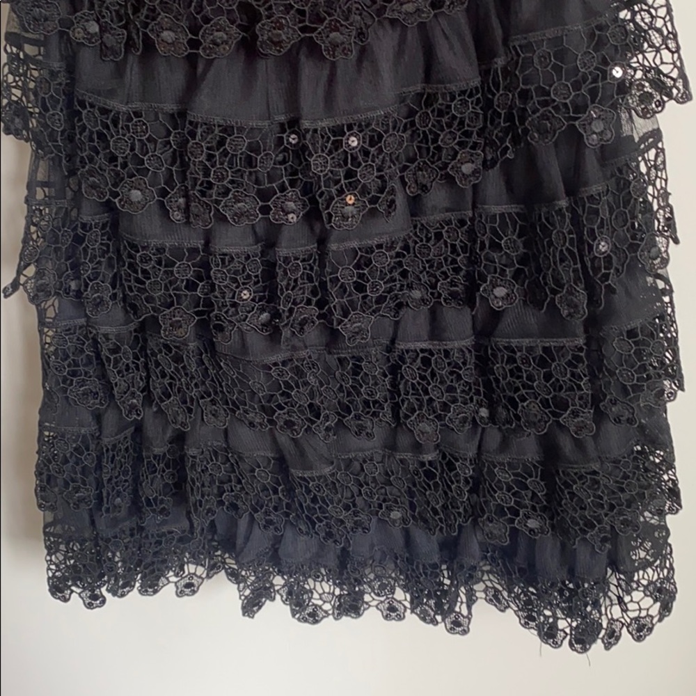 Betsey Johnson Black Sequin Dress with Pink Bow - Picture 3 of 7